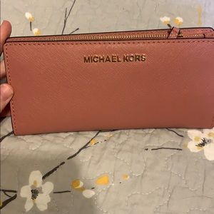 Pink Michael kors wallet with card holder